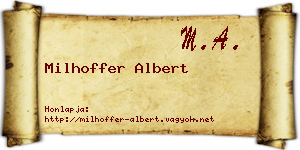 Milhoffer Albert névjegykártya