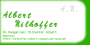 albert milhoffer business card